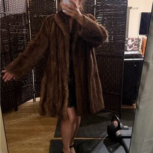 Vintage Rich Brown Mink Fur Coat